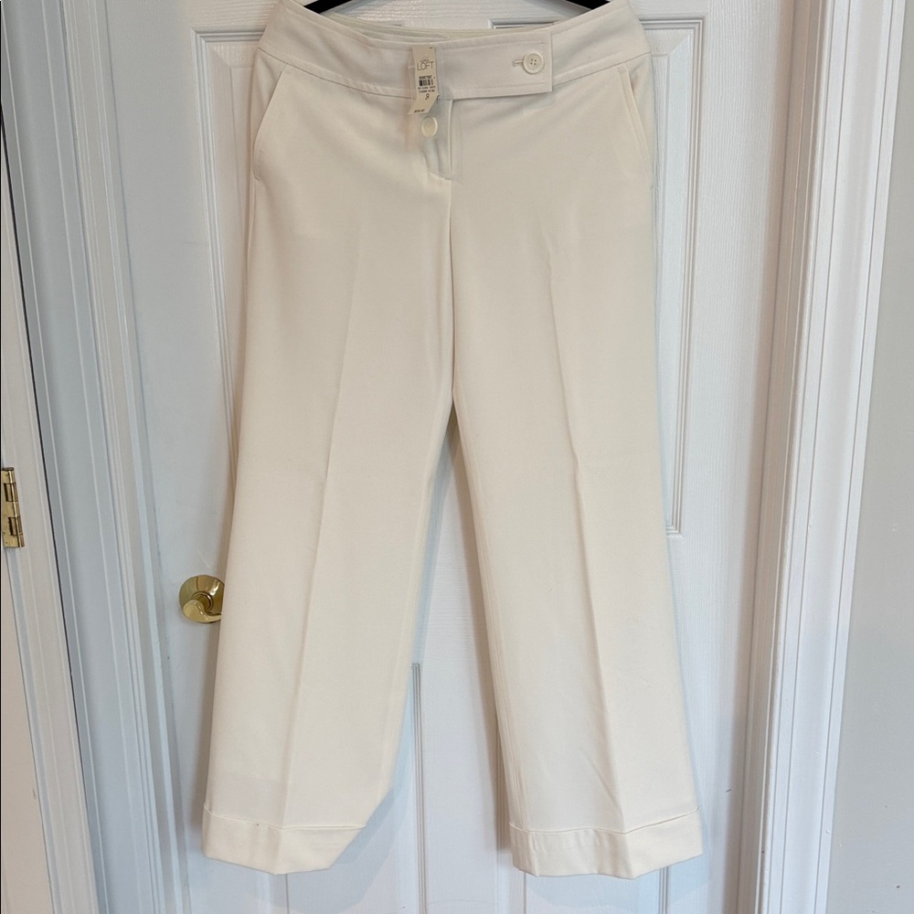 LOFT Cream Ankle Pants